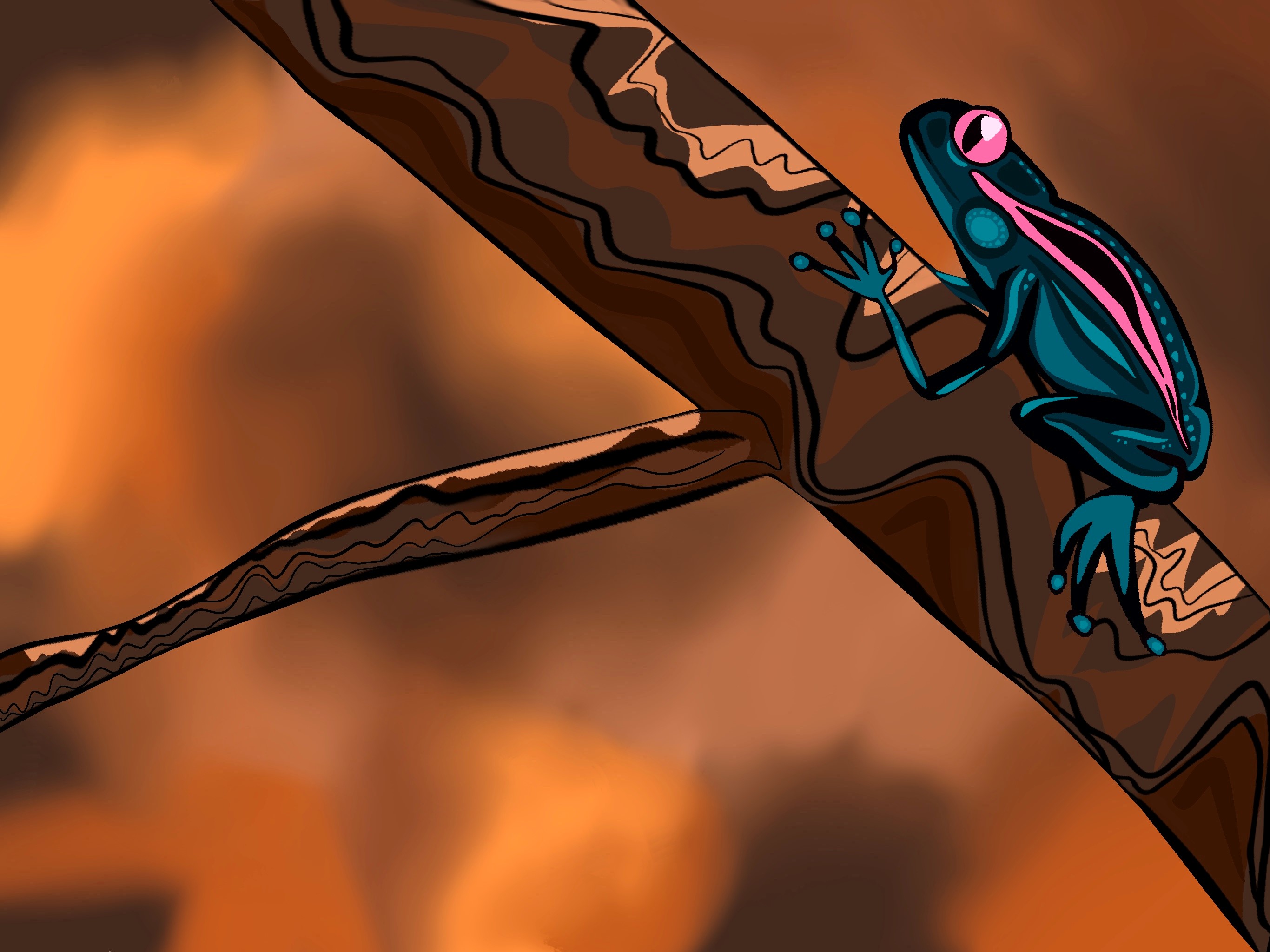 digital art tree frog -Scarlett Rexx